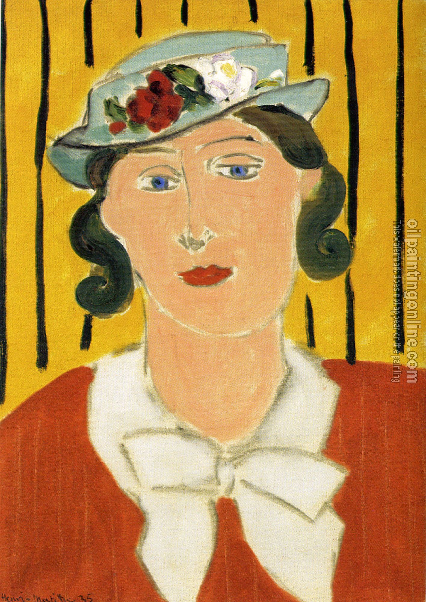 Matisse, Henri Emile Benoit - hat with roses